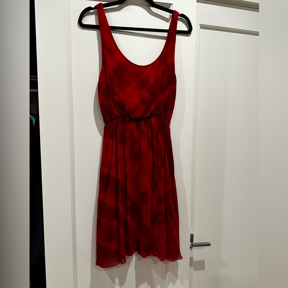 Alice + Olivia red silk mini dress